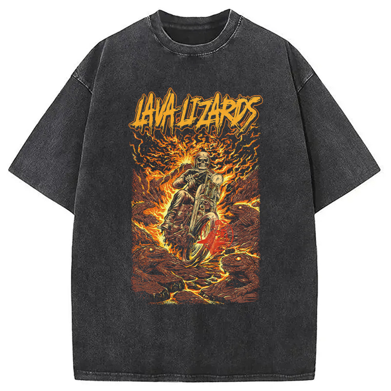 Modecanvas Lava Lizards DTG Printing Washed T-Shirt