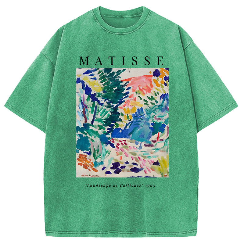 Modecanvas Henri Matisse Landscape DTG Printing Washed T-Shirt