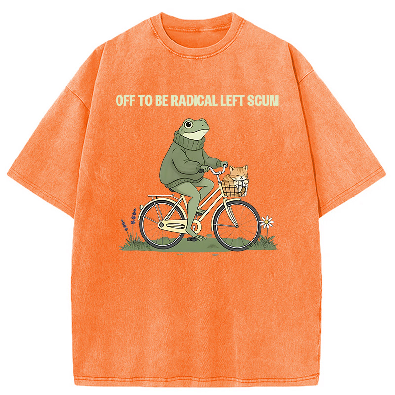 Modecanvas Off To Be Radical Left Scum DTG Printing Washed T-Shirt