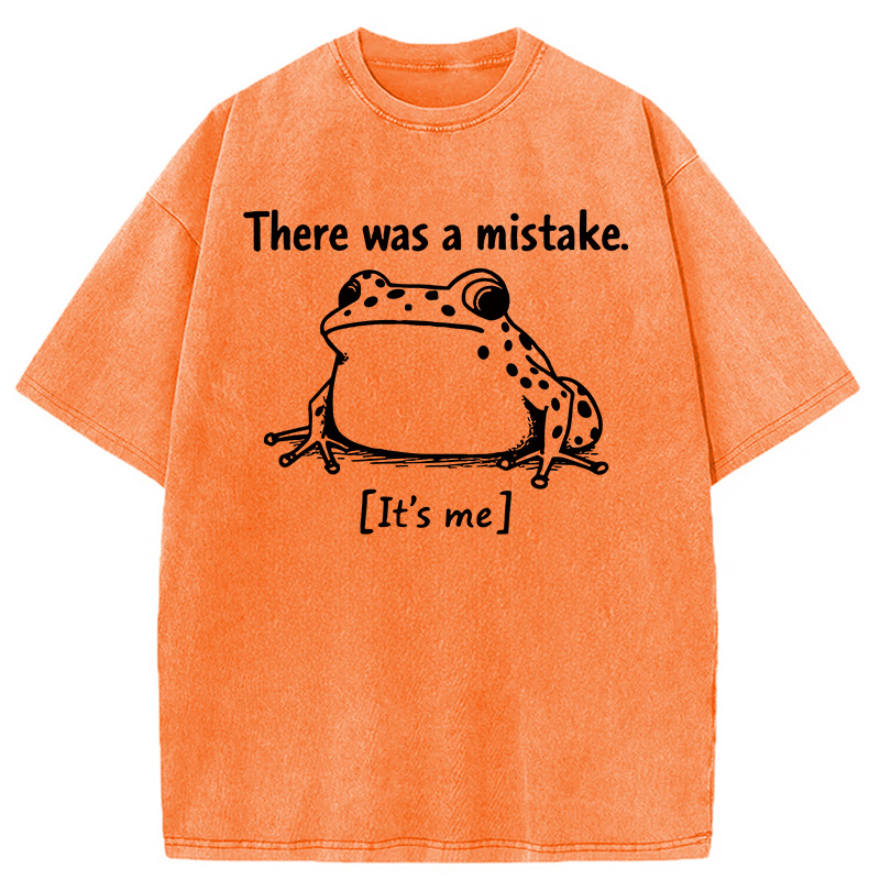 Modecanvas There Was A Mistake Frog Self DTG Printing Washed T-Shirt