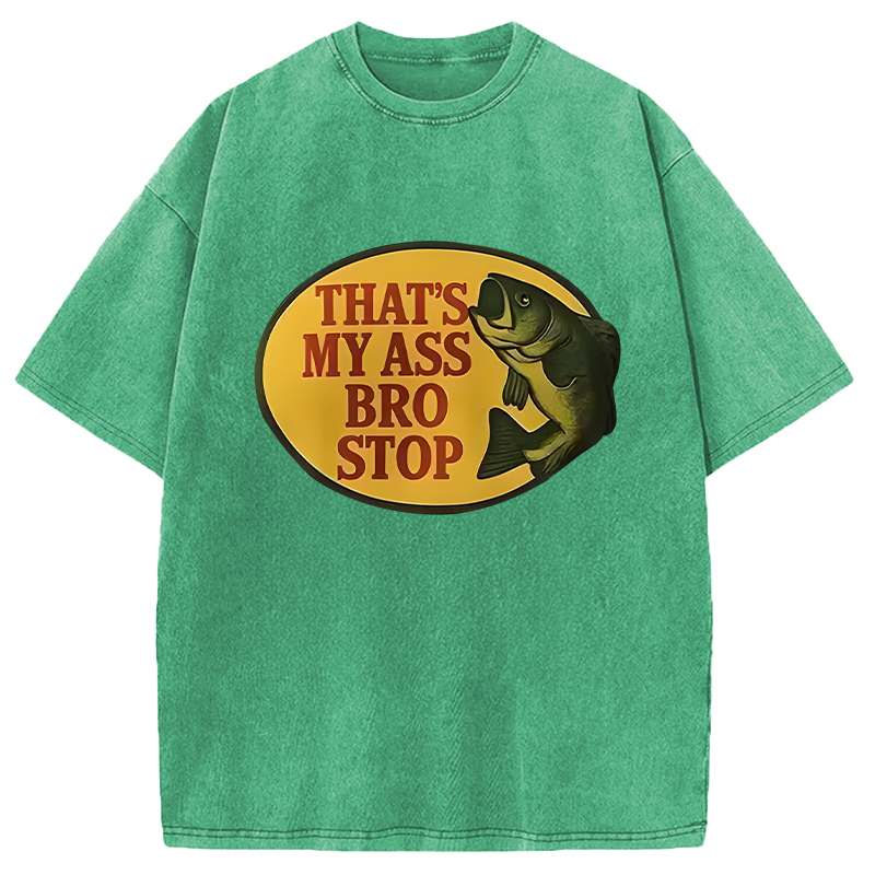 Modecanvas Bro Stop Washed T-Shirt-modecanvas