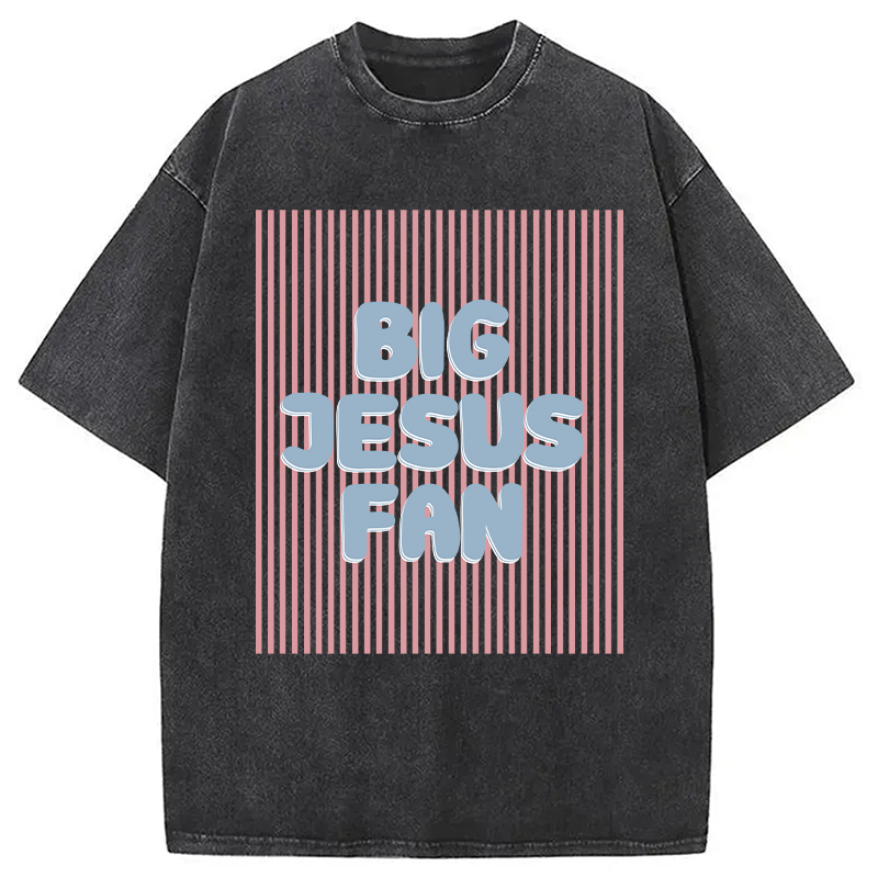 Modecanvas Big Jesus Fan DTG Printing Washed T-Shirt