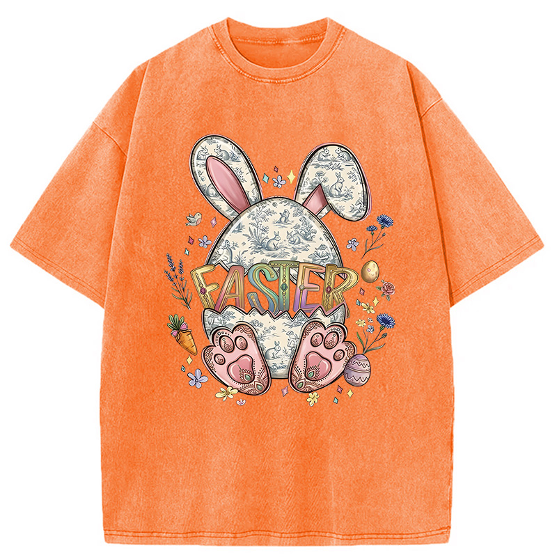 Modecanvas Easter Bunny Egg DTG Printing Washed T-Shirt
