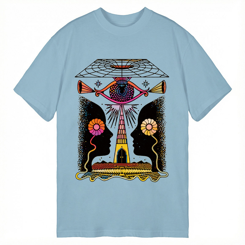 Modecanvas Dual-Face Sacred Eye DTG Printing Classic T-Shirt-modecanvas