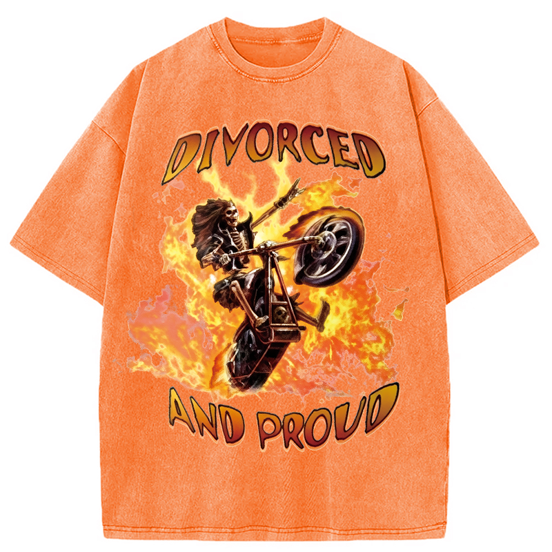 Modecanvas Divorced And Proud DTG Printing Washed T-Shirt