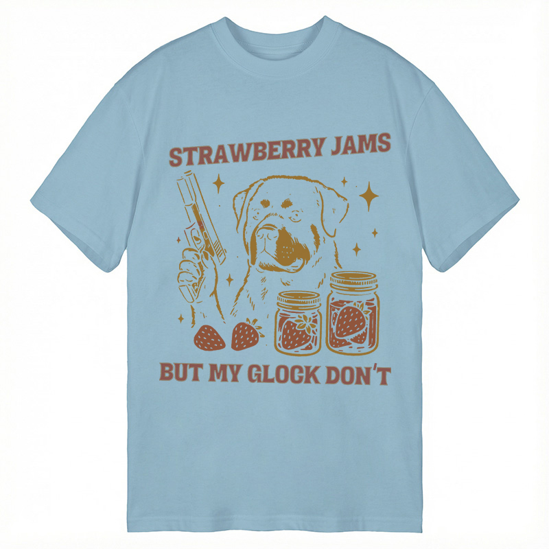 Modecanvas Strawberry Jams Dog DTG Printing Classic T-Shirt-modecanvas
