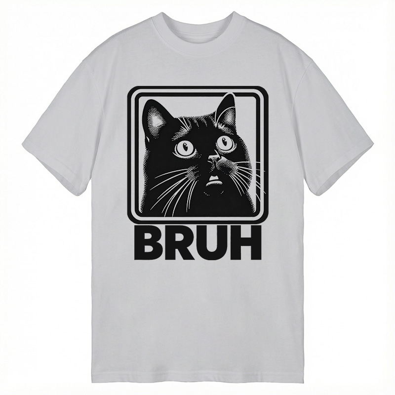 Modecanvas BRUH Cat DTG Printing Classic T-Shirt-modecanvas