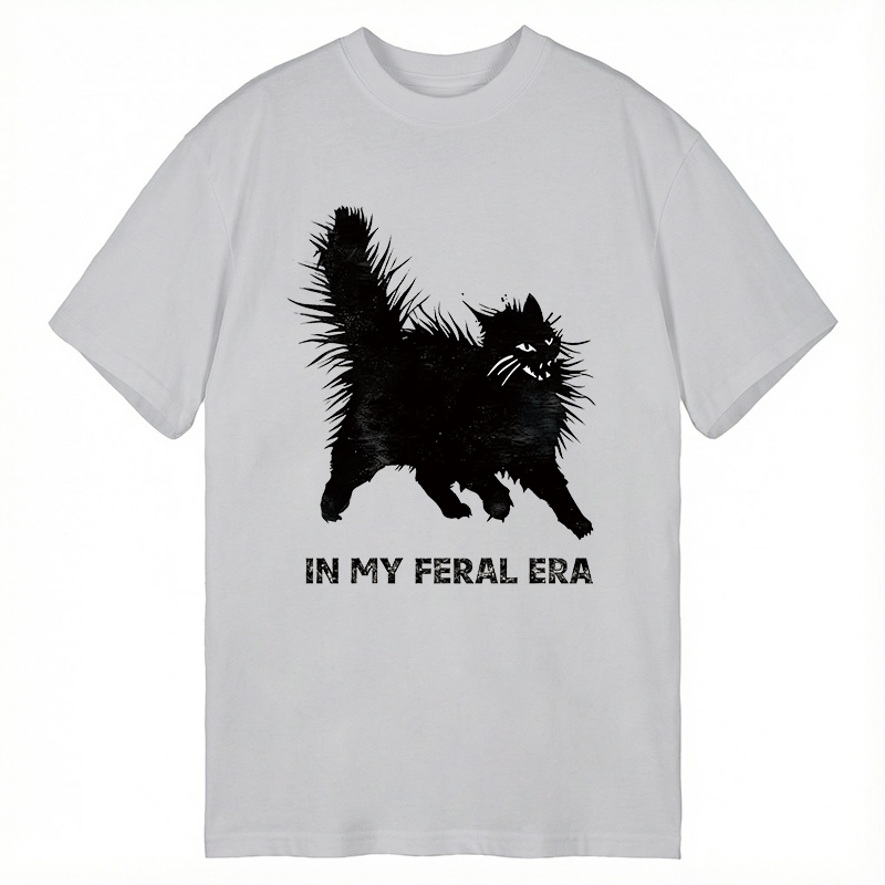 Modecanvas Wild Black Cat DTG Printing Classic T-Shirt-modecanvas