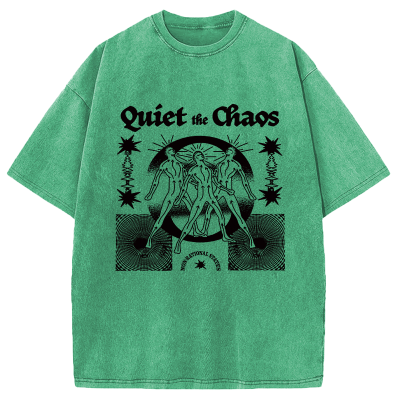Modecanvas Quiet And Chaos DTG Printing Washed T-Shirt