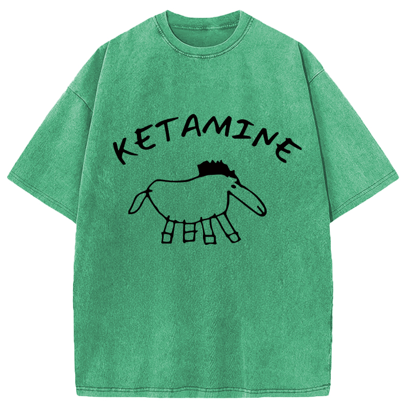 Modecanvas Ketamine Child Drawing DTG Printing Washed T-Shirt