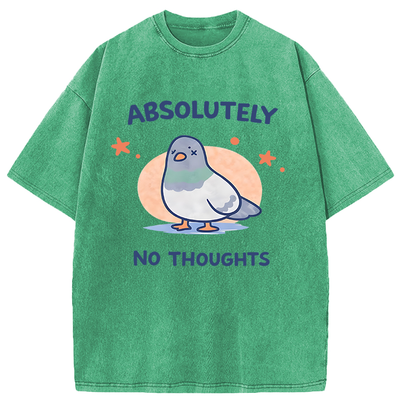 Modecanvas Absolutely No Thoughts DTG Printing Washed T-Shirt