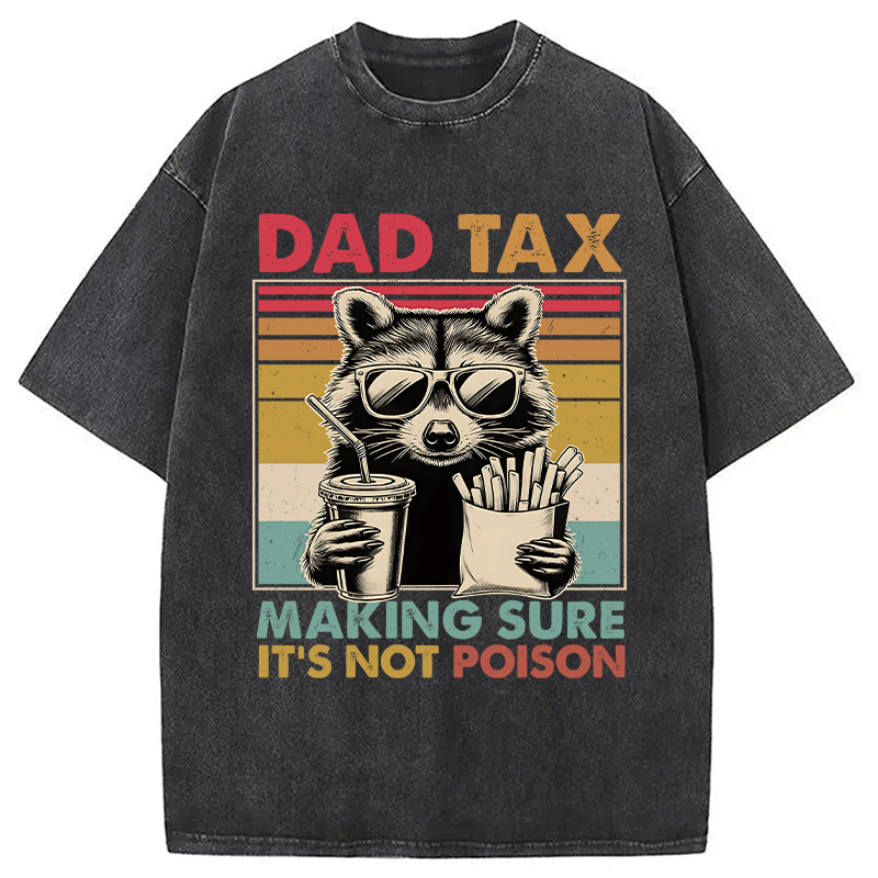 Modecanvas Dad Tax Raccoon DTG Printing Washed T-Shirt