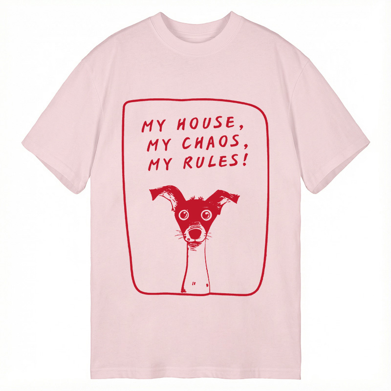 Modecanvas My Rules! Funny Dog DTG Printing Classic T-Shirt-modecanvas