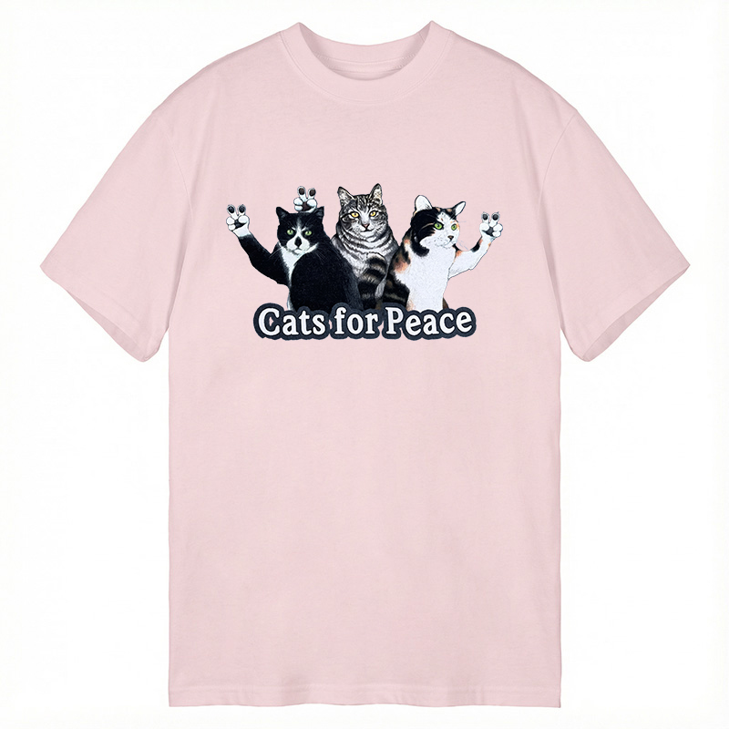 Modecanvas Cats For Peace DTG Printing Classic T-Shirt-modecanvas