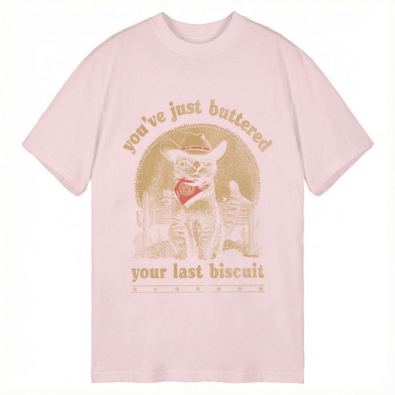 Modecanvas Western Cowboy Cat DTG Printing Classic T-Shirt-modecanvas