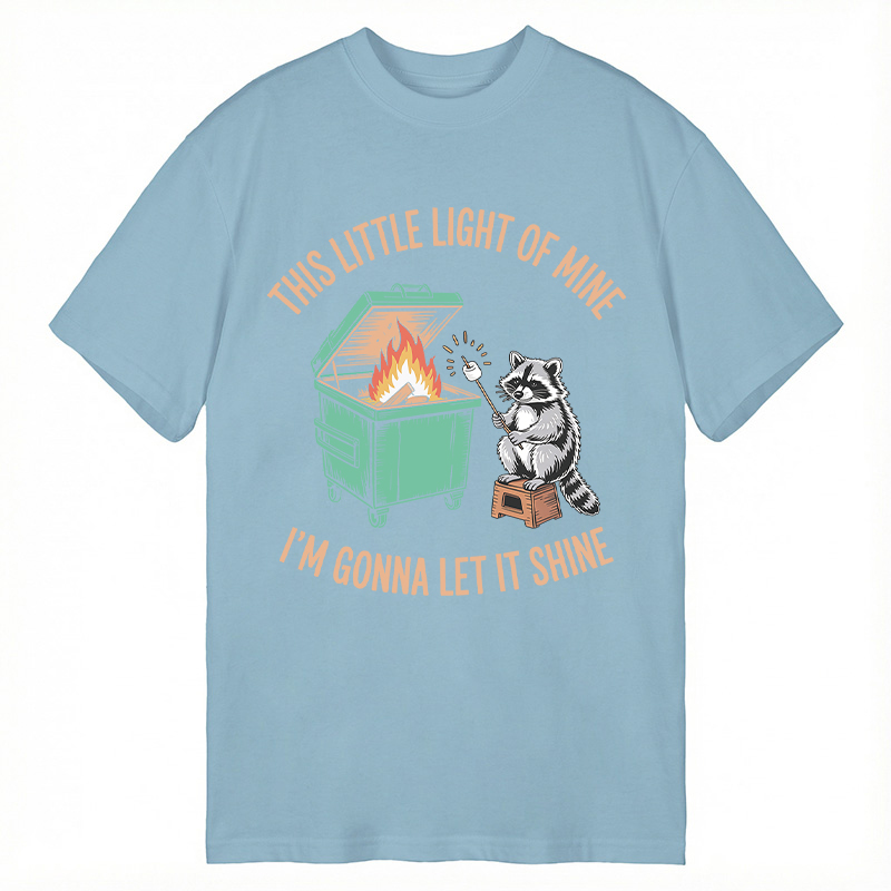 Modecanvas Funny Dumpster Fire Raccoon DTG Printing Classic T-Shirt-modecanvas