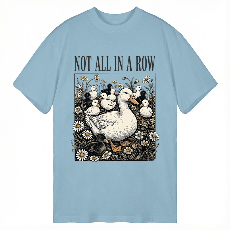 Modecanvas Funny Ducks Not in A Row DTG Printing Classic T-Shirt-modecanvas