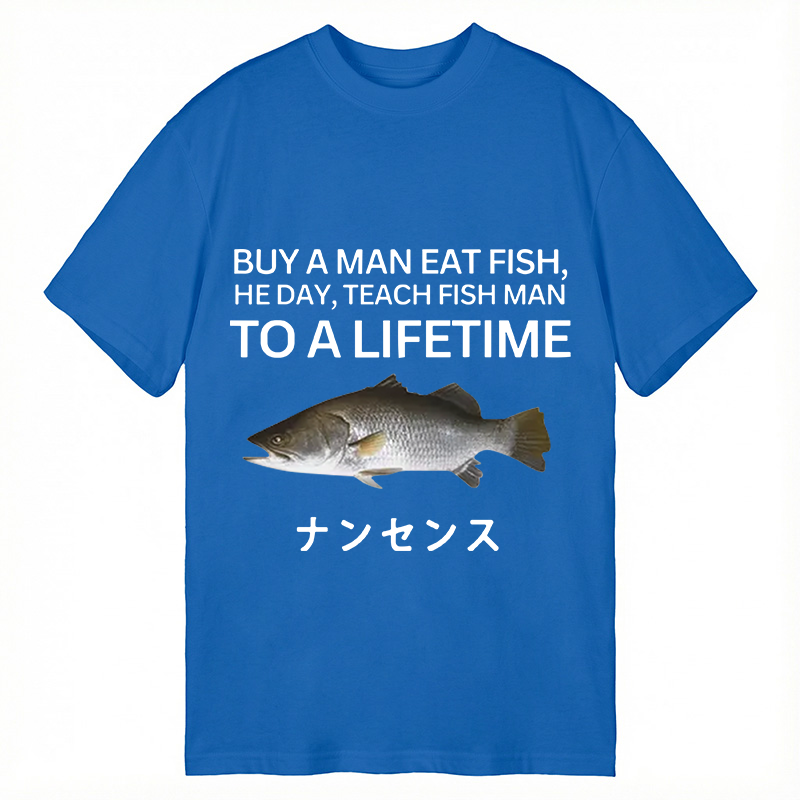 Modecanvas Buy a Man Eat Fish DTG Printing Classic T-Shirt-modecanvas