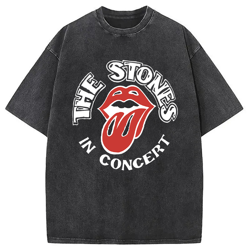 Modecanvas The Stones In Concert DTG Printing Washed T-Shirt