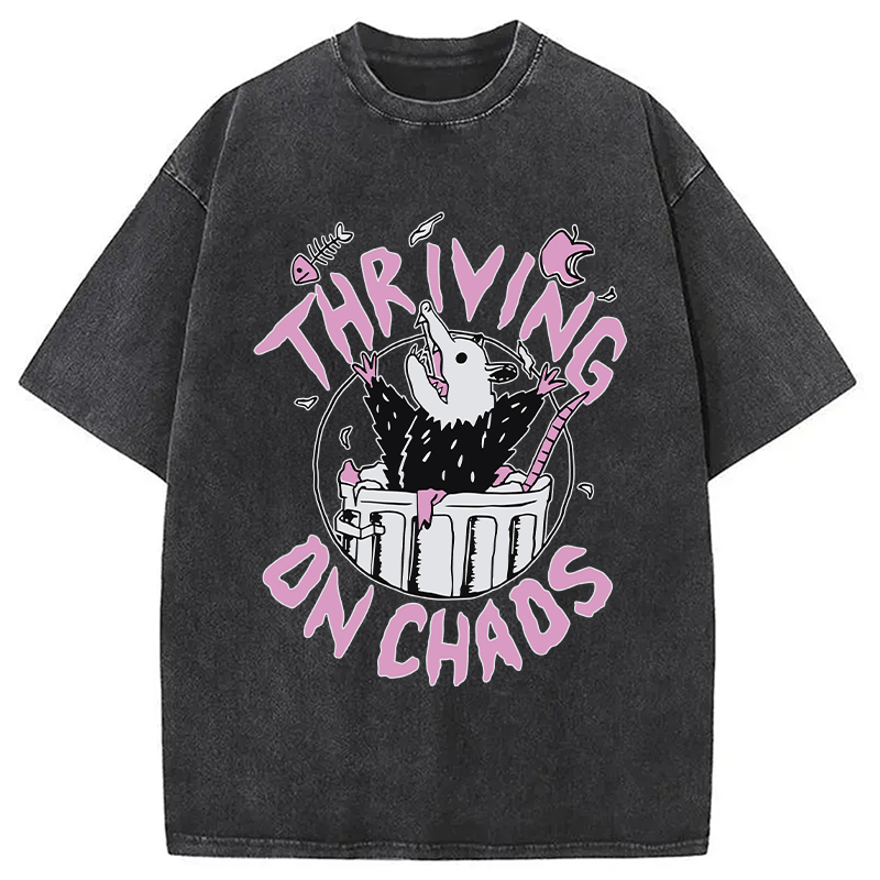 Modecanvas Thriving On Chaos Angry Possum DTG Printing Washed T-Shirt