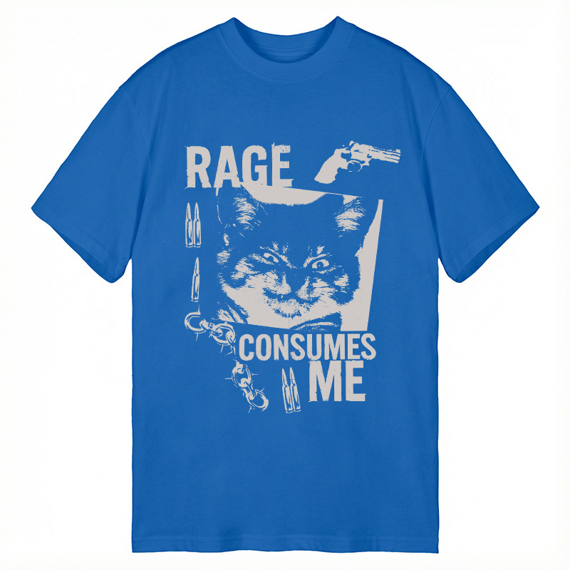 Modecanvas Rage Consumes Me Funny Cat Meme DTG Printing Classic T-Shirt-modecanvas