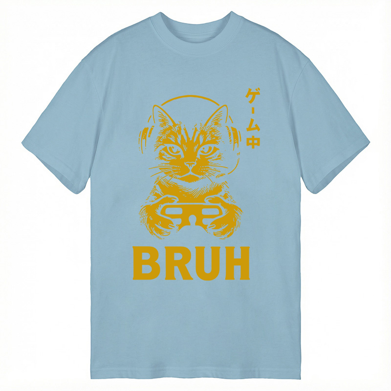 Modecanvas Bruh Gamer Cat DTG Printing Classic T-Shirt-modecanvas
