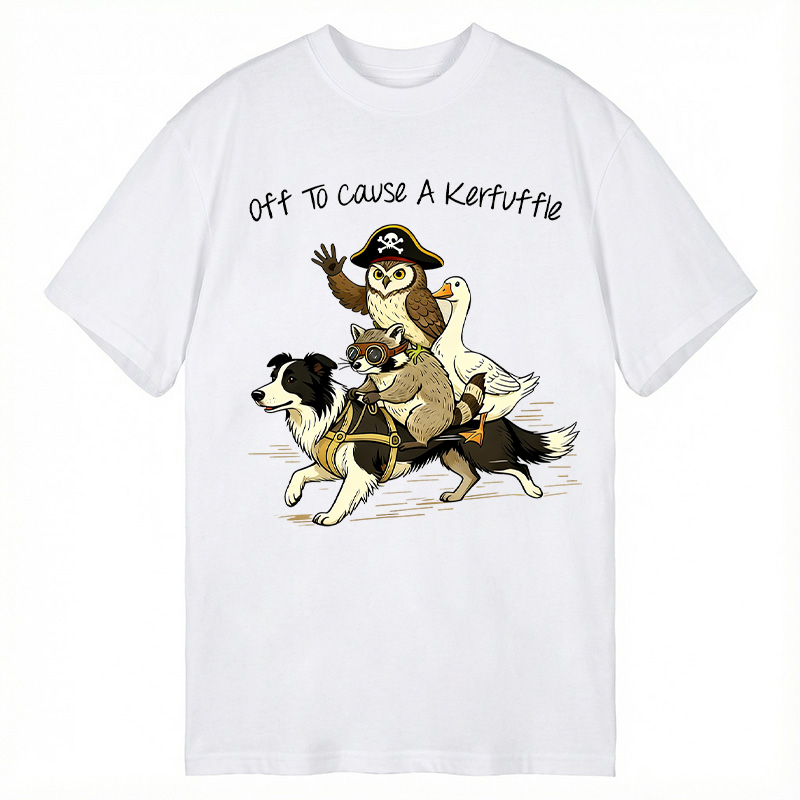 Modecanvas Off To Cause A Kerfuffle Funny Animal Group Meme DTG Printing Classic T-Shirt-modecanvas