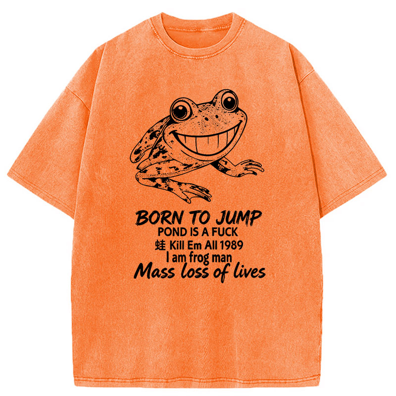 Modecanvas Born To Jump DTG Printing Washed T-Shirt