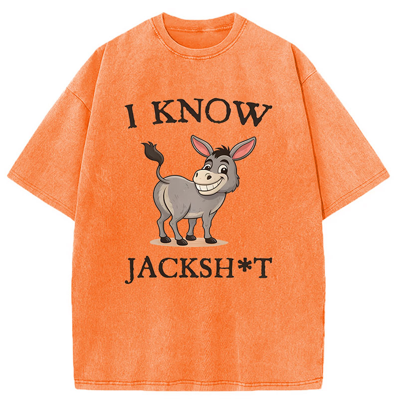 Modecanvas I Know Jackshit Donkey DTG Printing Washed T-Shirt