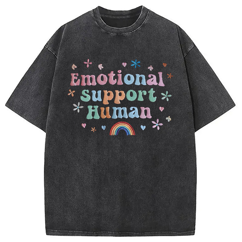 Modecanvas Emotional Support Human DTG Printing Washed T-Shirt