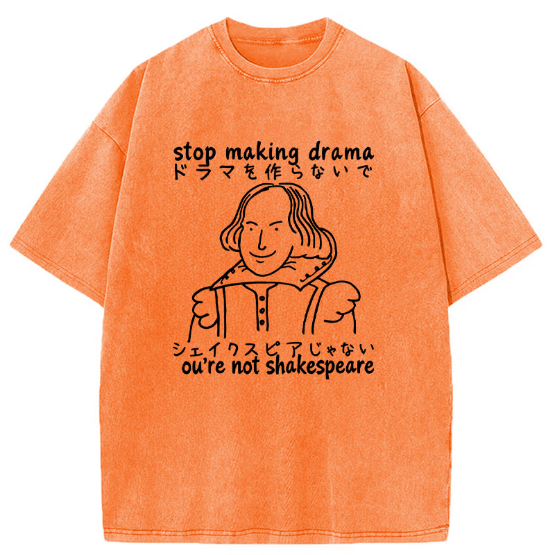 Modecanvas Stop Making Drama DTG Printing Washed T-Shirt