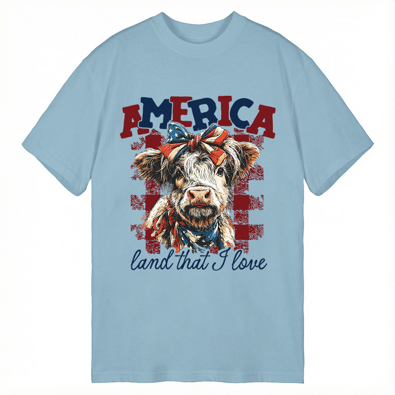 Modecanvas America Cow DTG Printing Classic T-Shirt-modecanvas
