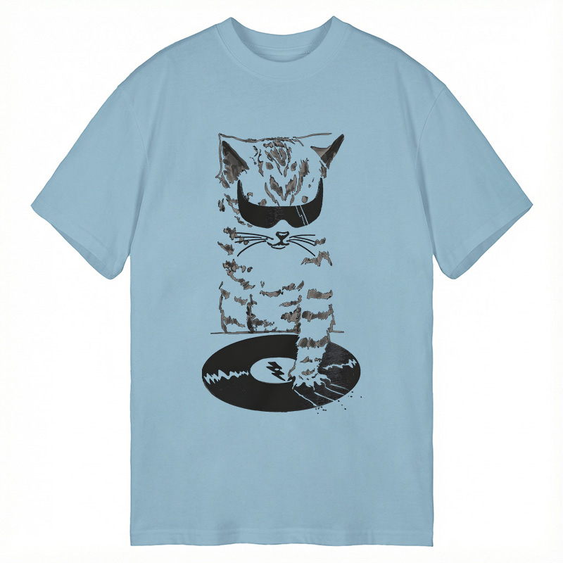 Modecanvas DJ Cat DTG Printing Classic T-Shirt-modecanvas