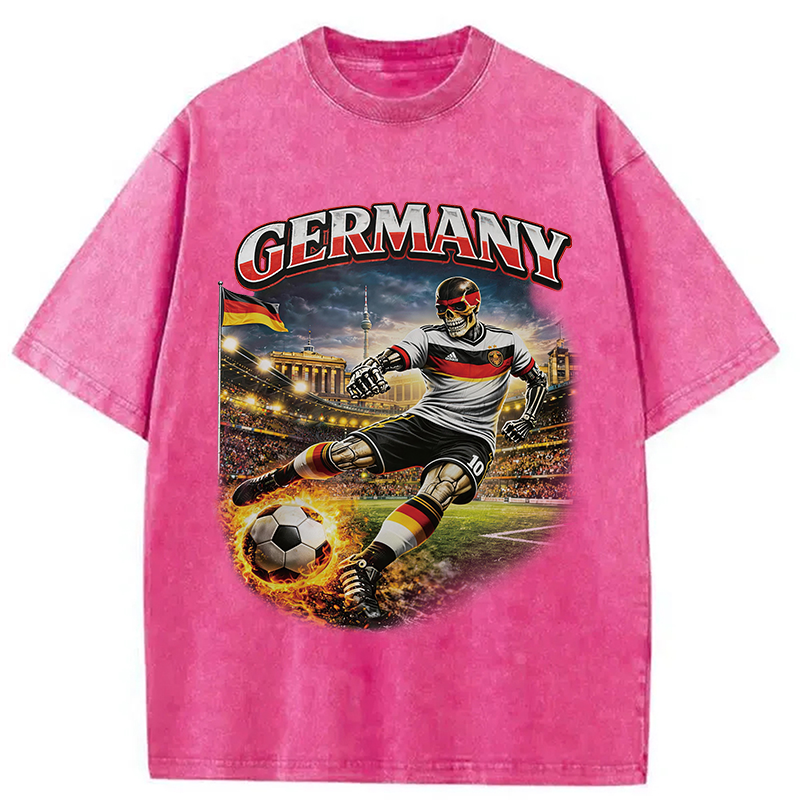 Modecanvas Germany Soccer Vintage DTG Printing Washed T-Shirt