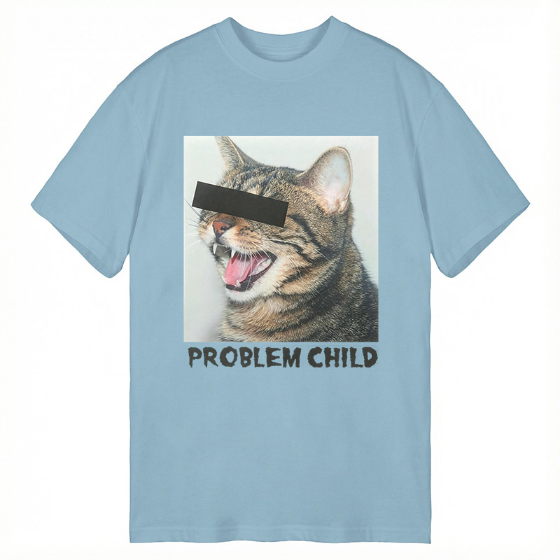 Modecanvas Problem Child Cat DTG Printing Classic T-Shirt-modecanvas
