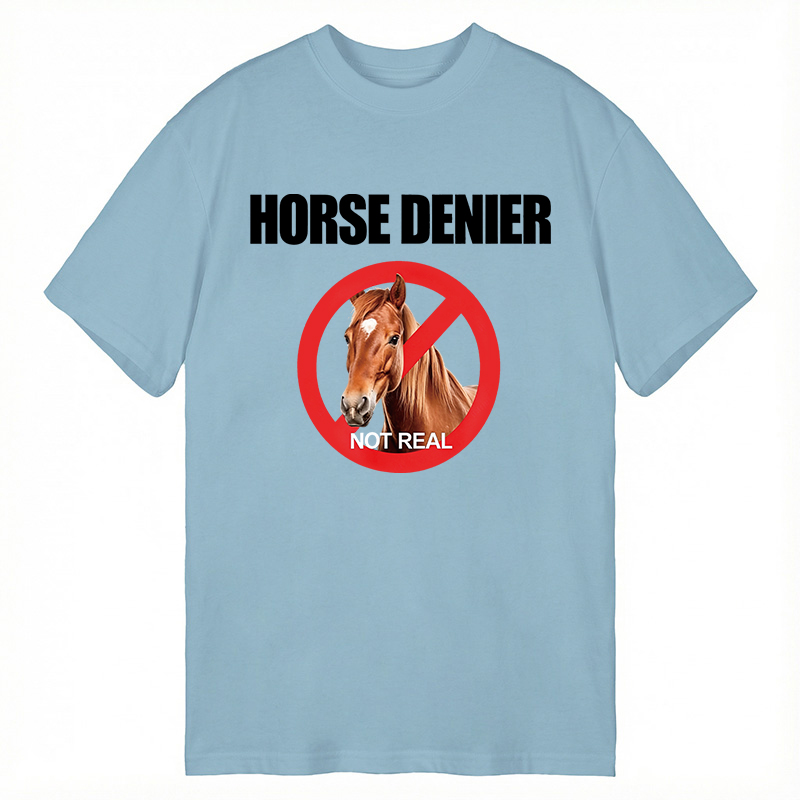 Modecanvas Horse Denier Funny Horses DTG Printing Classic T-Shirt-modecanvas