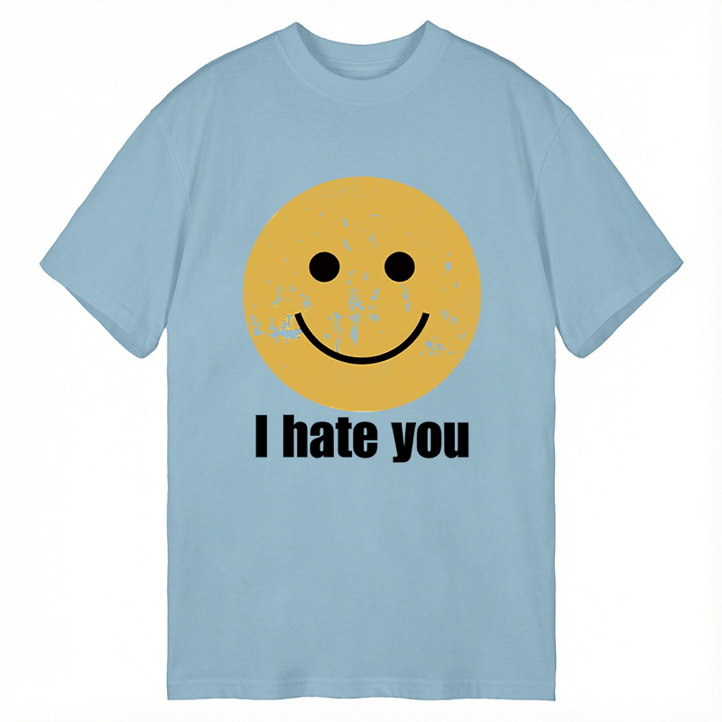 Modecanvas I Hate You Smiley Face DTG Printing Classic T-Shirt-modecanvas