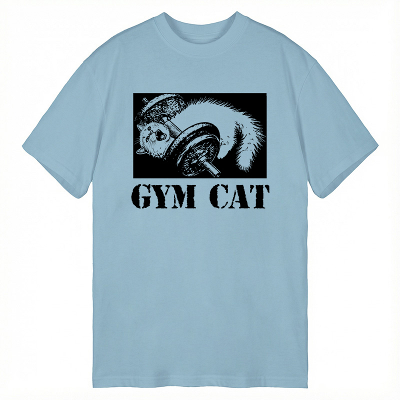 Modecanvas Cat Pumping Iron At The Gym DTG Printing Classic T-Shirt-modecanvas