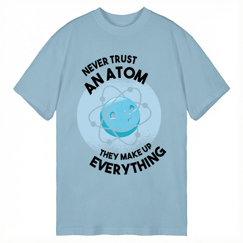 Modecanvas Funny Atom 100% Ring Spin DTG Printing Classic T-Shirt-modecanvas