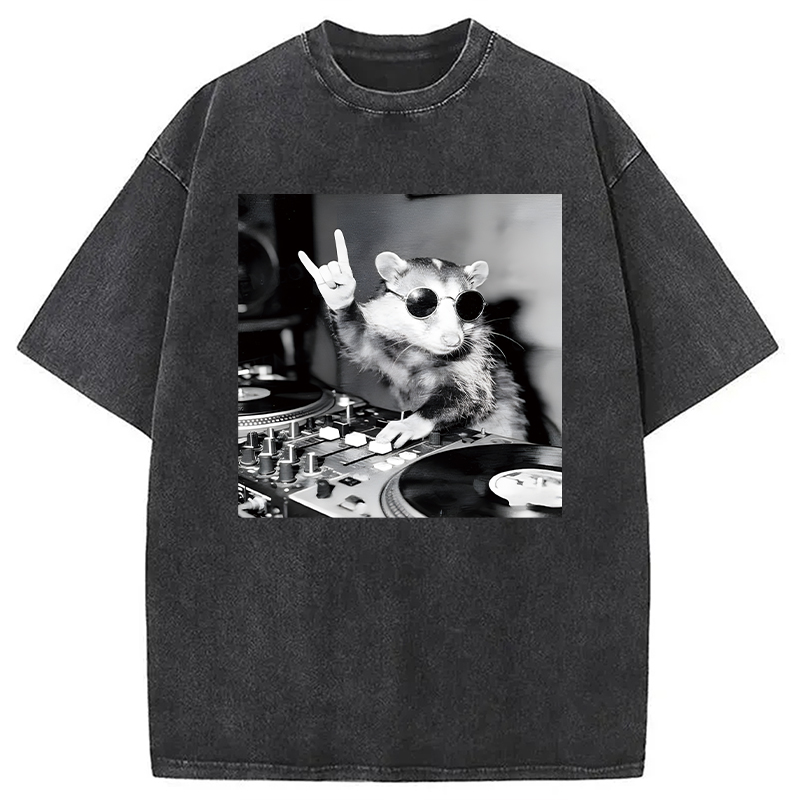 Modecanvas DJ Possum DTG Printing Washed T-Shirt