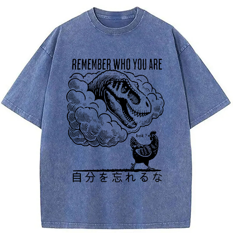 Modecanvas Don'T Forget Who You Are Washed T-Shirt-modecanvas