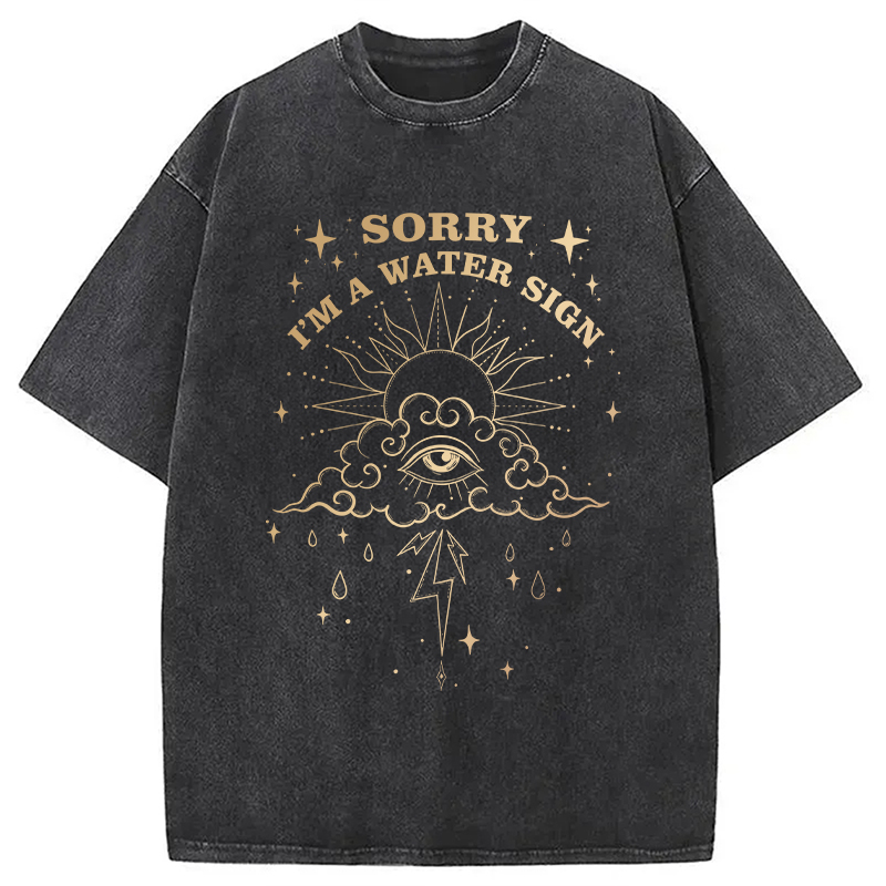 Modecanvas Sorry I'm A Water Sign DTG Printing Washed T-Shirt