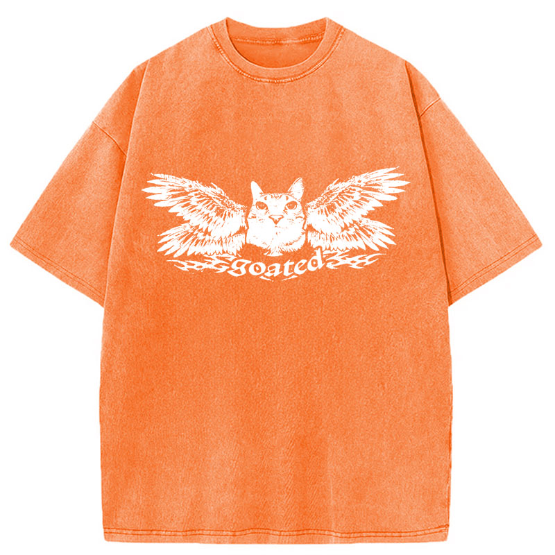Modecanvas Grunge Kitten DTG Printing Washed T-Shirt