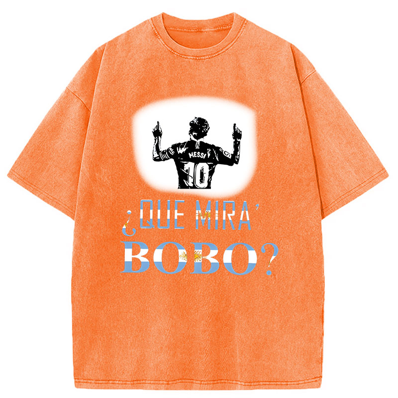 Modecanvas Que Miras Bobo DTG Printing Washed T-Shirt