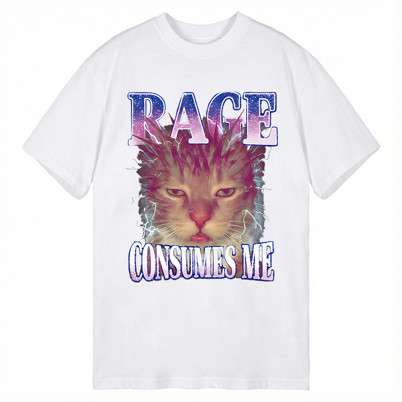 Modecanvas Rage Consumes Me Cat DTG Printing Classic T-Shirt-modecanvas
