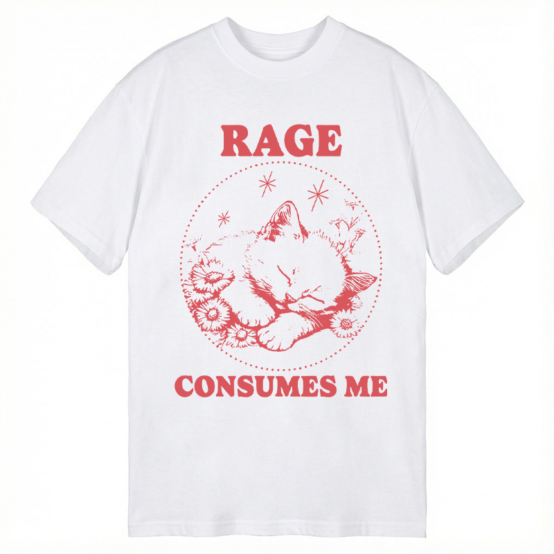 Modecanvas Rage Consumes Me Kitten DTG Printing Classic T-Shirt-modecanvas