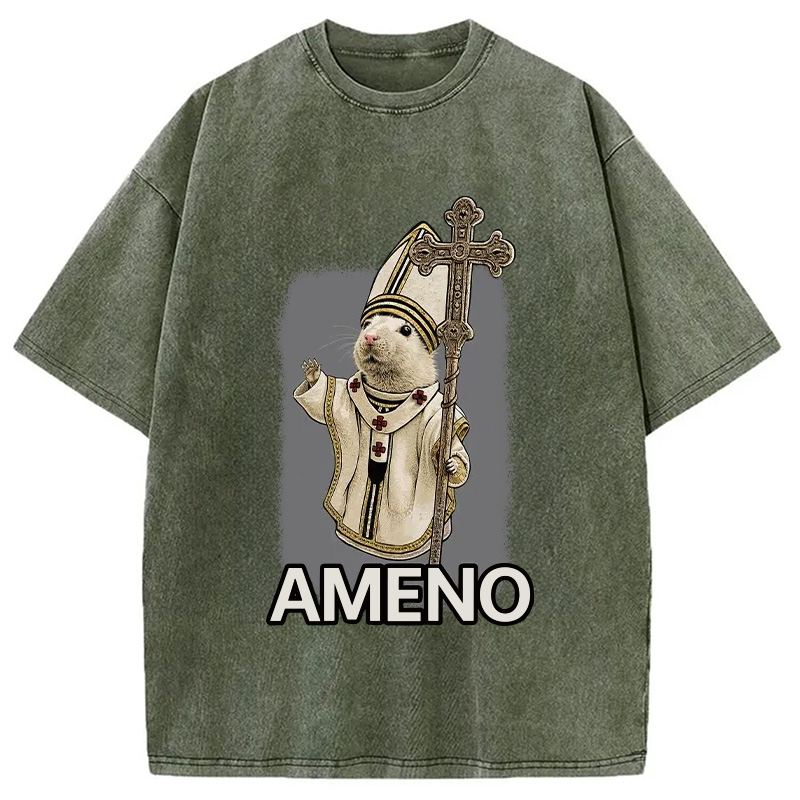 Modecanvas Papal Hamster Washed T-Shirt