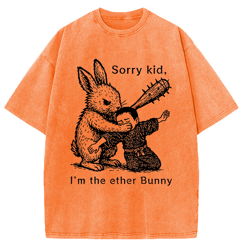 Modecanvas Bad Rabbit Funny Washed T-Shirt