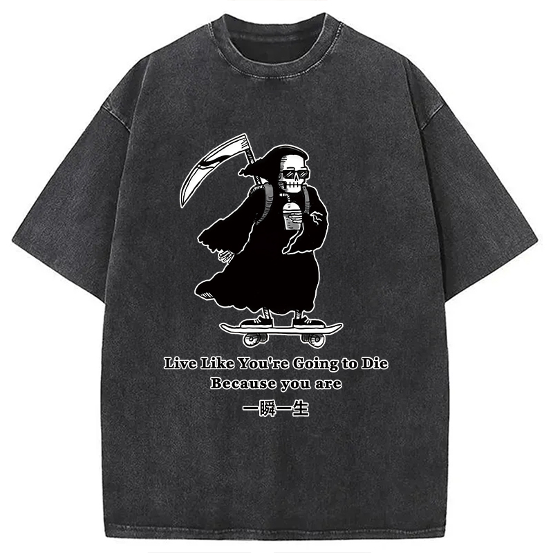 Modecanvas Death Skateboard Washed T-Shirt