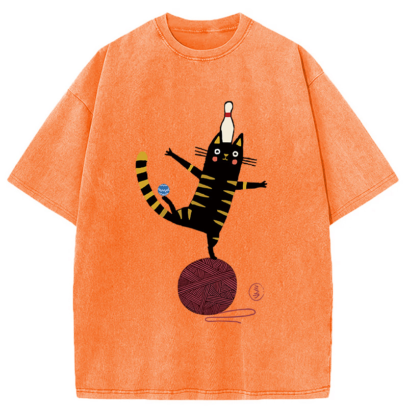 Modecanvas Acrobatic Kitten Washed T-Shirt